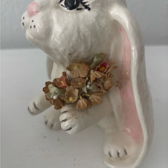 Vintage Lop Ear Bunny Rabbit Figurine Ceramic Easter Bunny - Picture 2 of 4